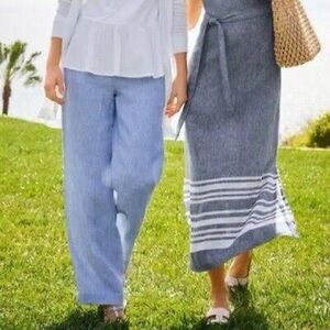 Talbots The East Drawstring Pant with zipper NWT 16WP 45% cotton, 55% linen